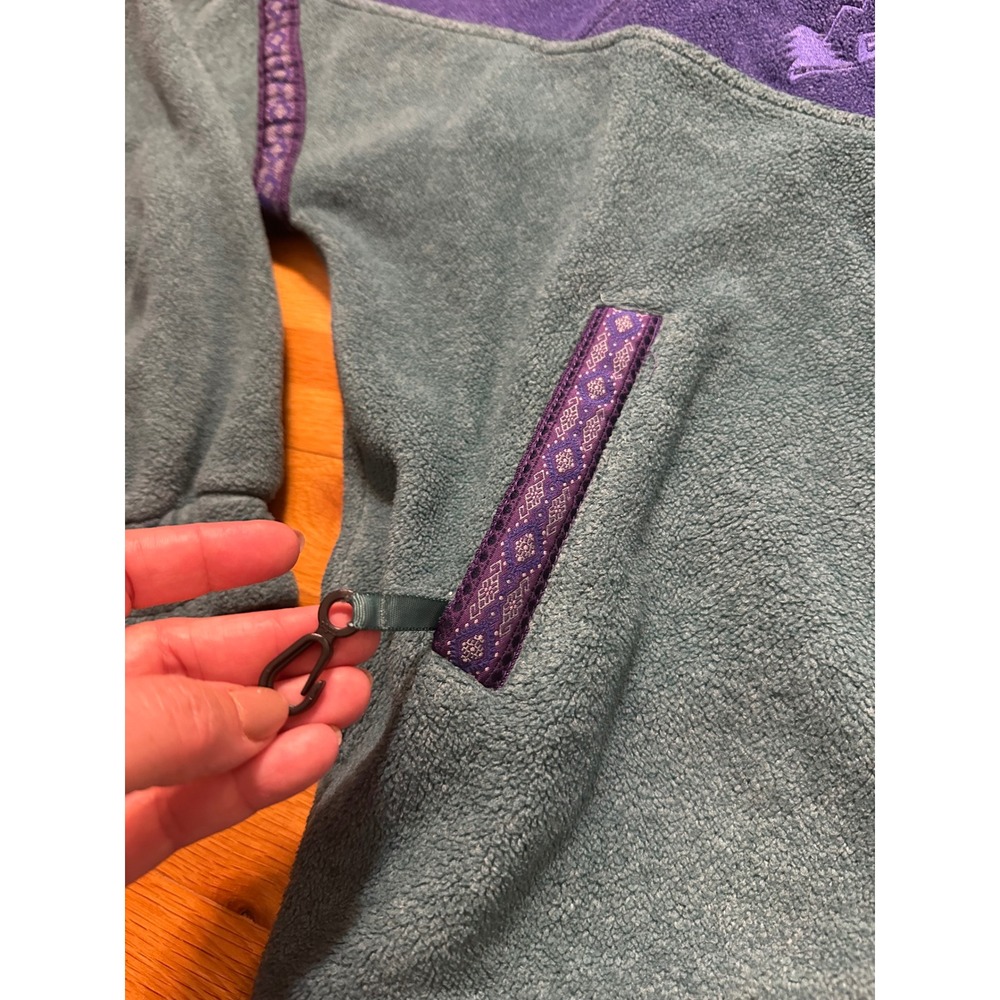 Vintage EMS Eastern Mountain Sports Fleece Pullover Teal Purple Mens Medium - Picture 4 of 12